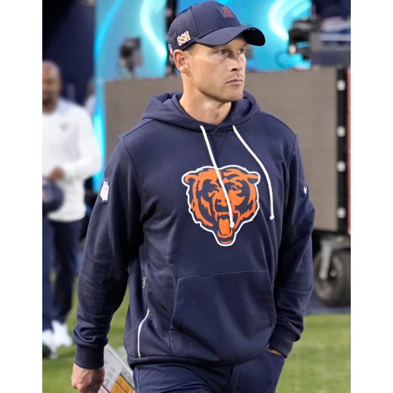 Ben Johnson Chicago Bears 2025 Black Hoodie