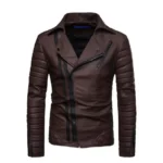 Sheep Skin Brown Biker Jacket