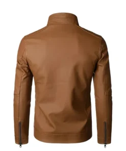 Brown Biker Style Real Leather Jacket