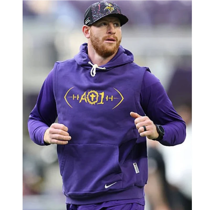 Vikings 2025 Purple Fleece Sleeveless Hoodie