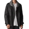 Mens Shearling Black Pea Coat