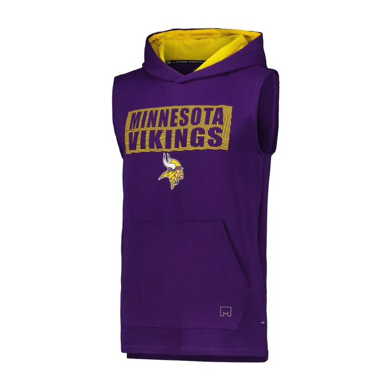 Michael Strahan Purple Minnesota Vikings Marathon Sleeveless Hoodie