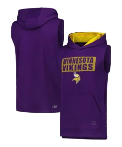 Michael Strahan Purple Minnesota Vikings Sleeveless Hoodie