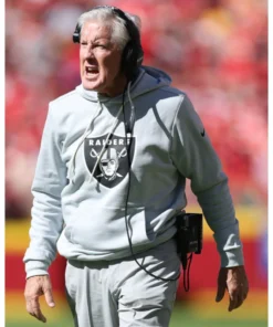 Grey Pete Carroll Raiders Hoodie