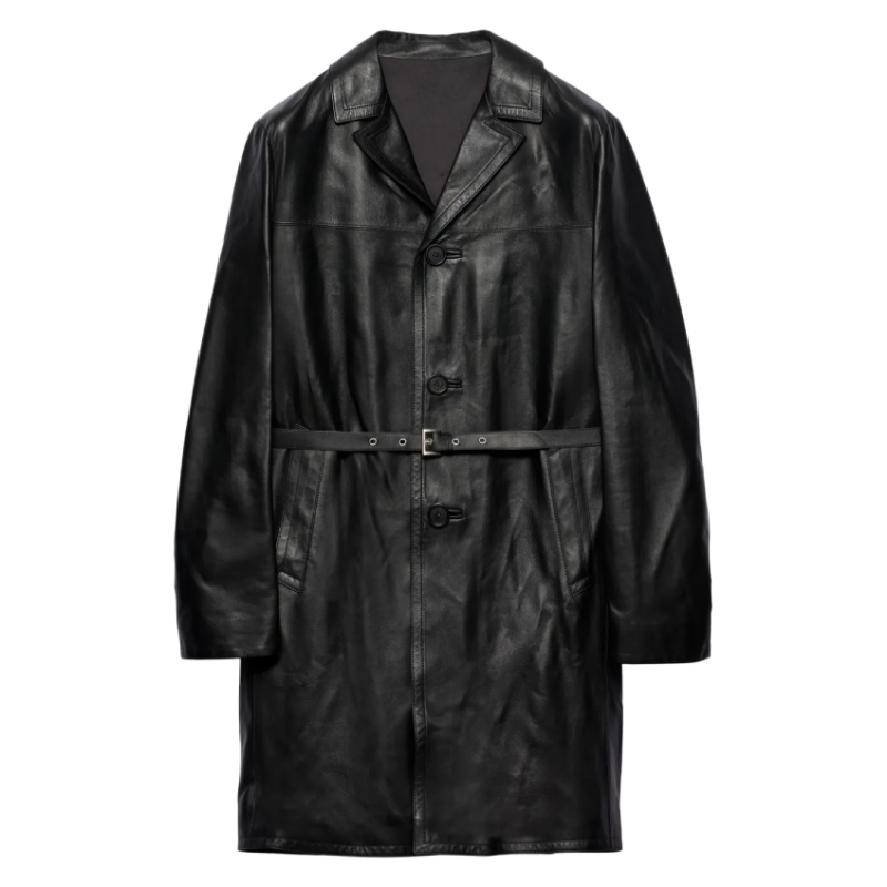 Prada Nappa Leather Trench Coat