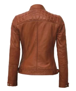Quilted Brown Leather Jacket