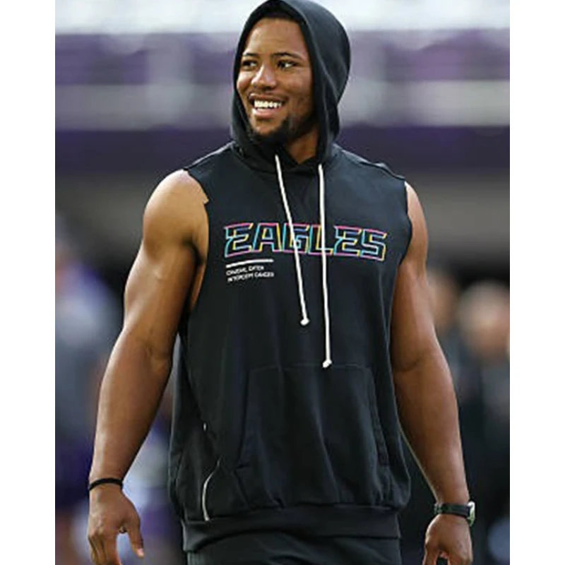 Saquon Barkley Eagles Crucial Catch Sleeveless Hoodie
